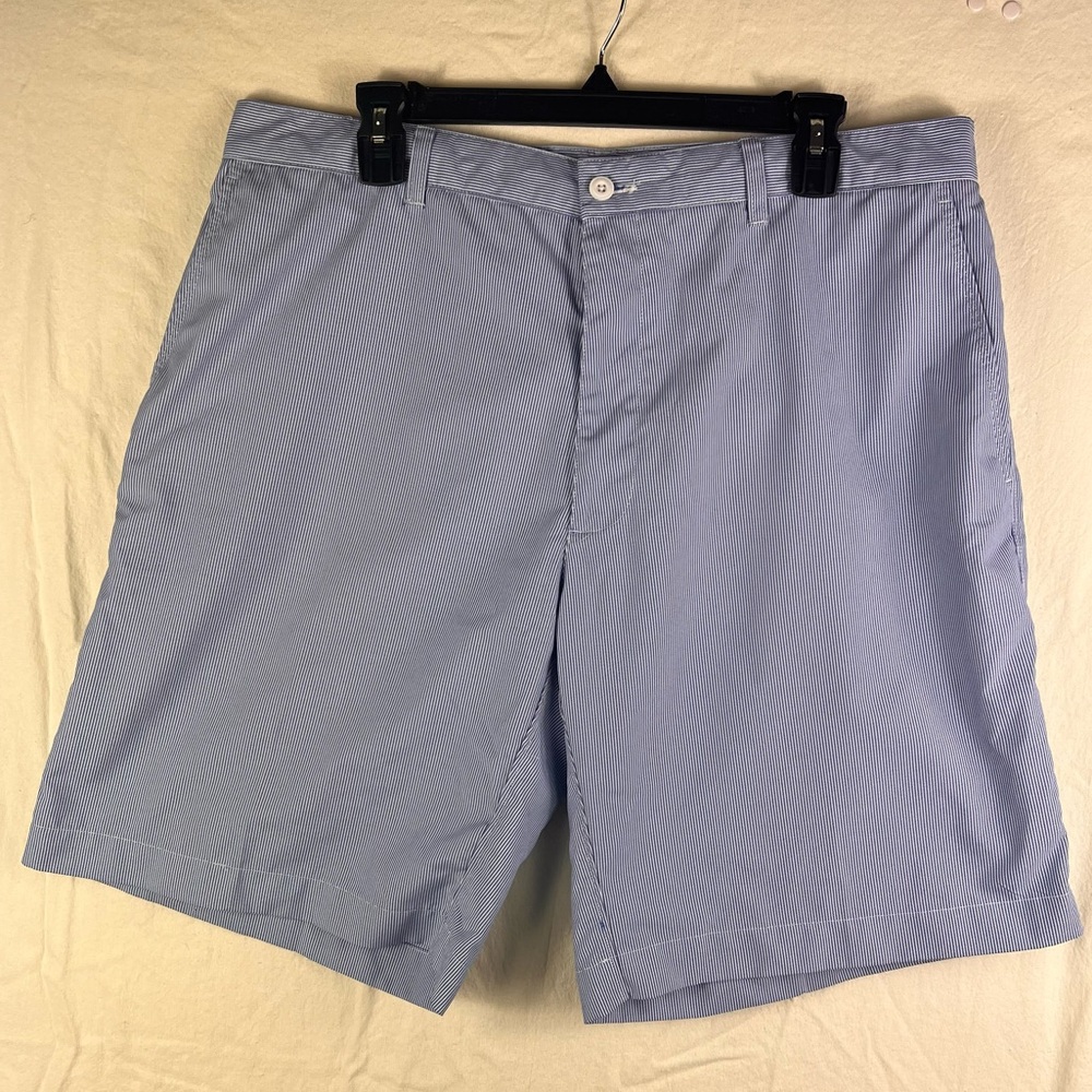 Champions Tour Golf Shorts Size 36 Blue White Striped Pockets Sport Athletic